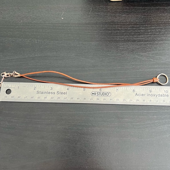 Fossil Women's Necklace Choker Charm Necklace Leather - Picture 6 of 6